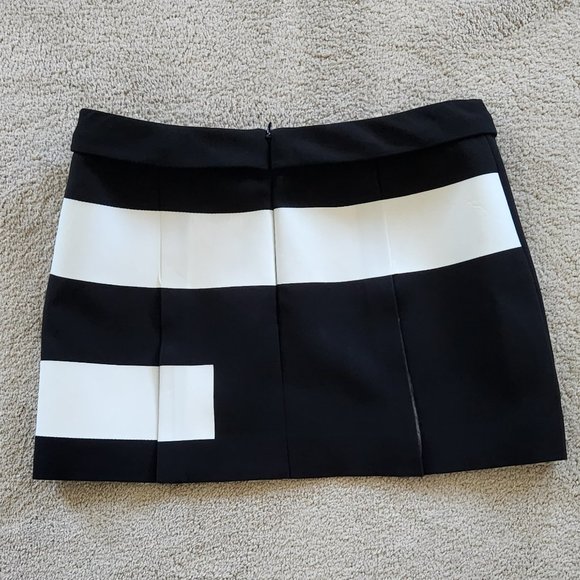 Kenzo open waist detail black/white mini skirt/peplum Sz 38 Made in France - Picture 4 of 9